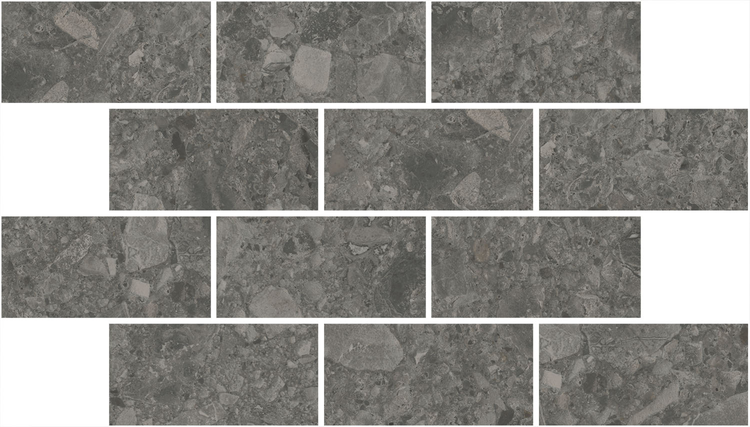 Декор Чеппо ди Гре мозаичный антрацит матовый обрезной 34,6x20x0,9