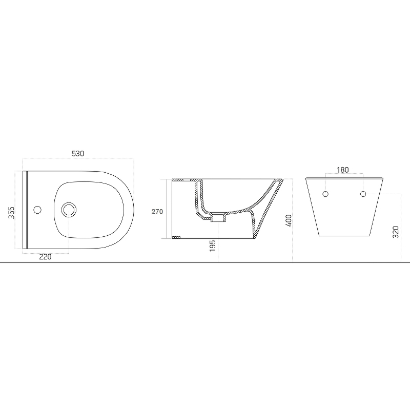 Биде подвесное безободковое Creto Logan L3 белое 1003-003-L3W