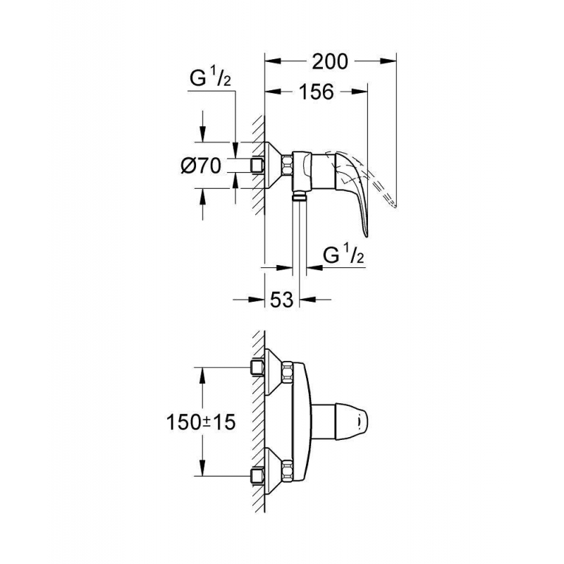 Смеситель для душа Grohe Euroeco 32740000 хром