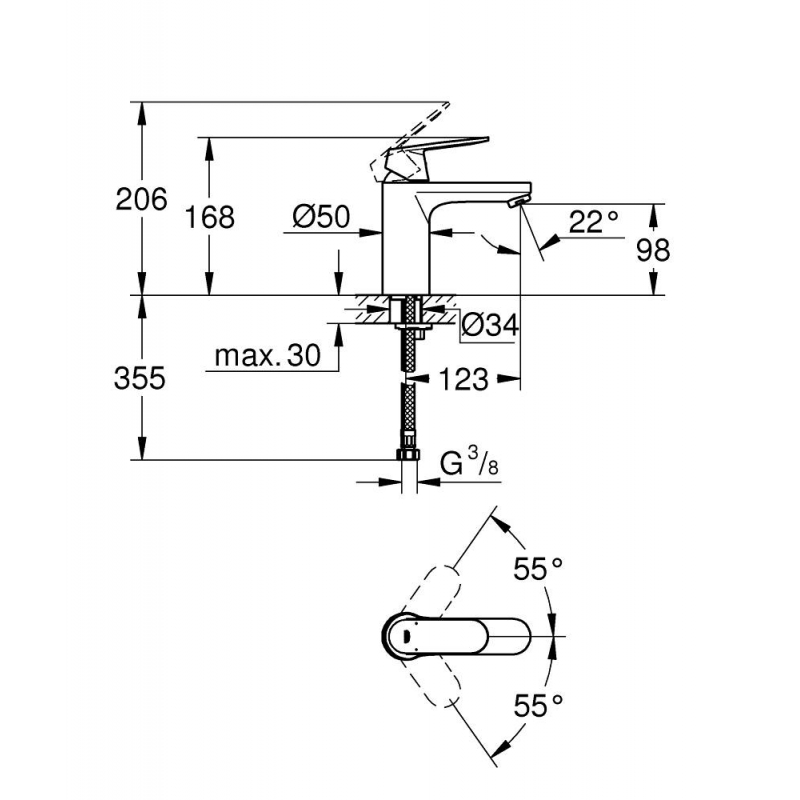 Смеситель для раковины Grohe Eurosmart Cosmopolitan 23327000 хром
