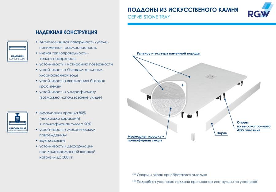 Душевой поддон  90*90*2,5 RGW ST/R-0099Tr Терракот/Полукруг Ø 90 мм Каменный