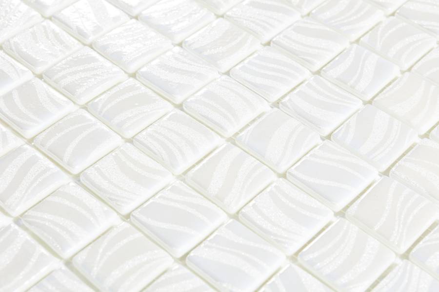Стеклянная мозаика 7802 Glitter White 25x25, Glitter