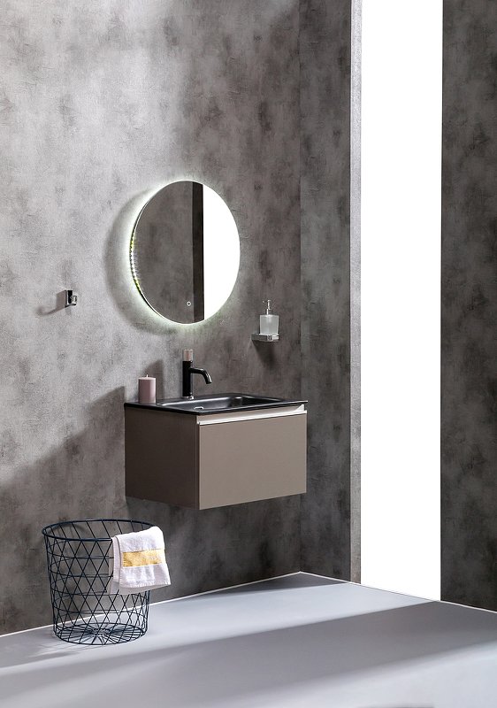 Тумба без раковины Vallessi 60*46см Антрацит глянец, 1 полка 837-060-A glossy Boheme