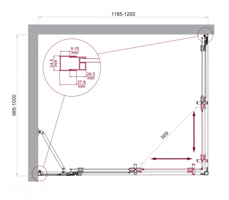 Душевой уголок BELBAGNO LUCE-AH-21