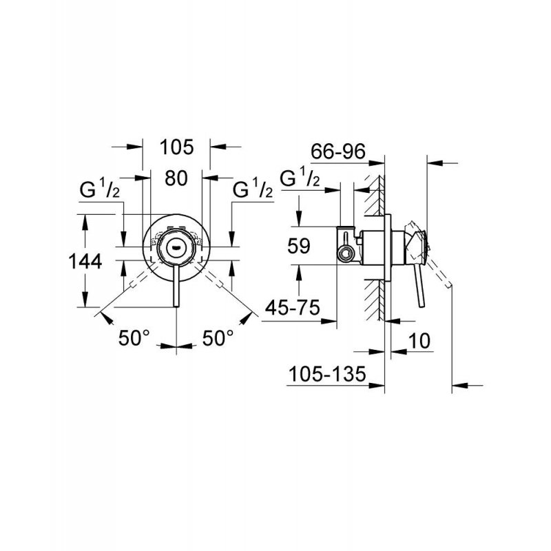 Смеситель для душа Grohe BauClassic 29048000 хром