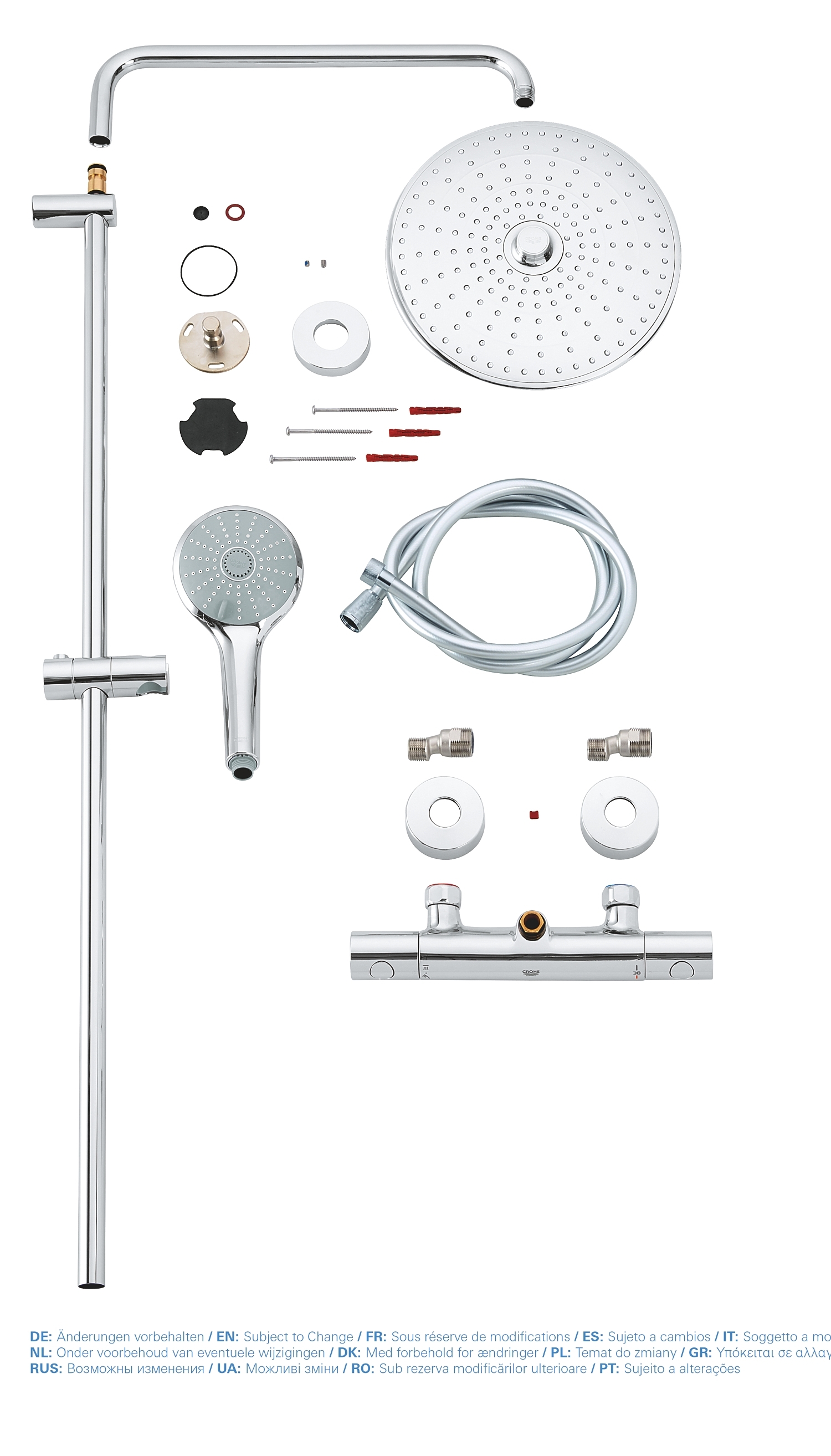 Душевая система с термостатом для настенного монтажа, GROHE Euphoria 260, хром, (27296002)