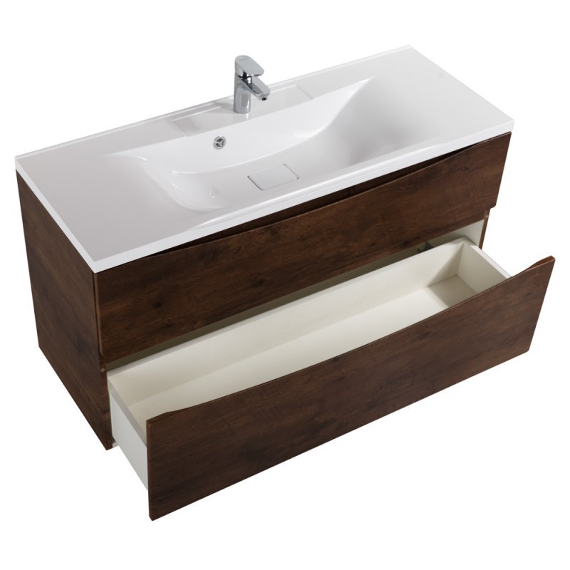 Тумба с раковиной подвесная BelBagno MARINO-H60 110 Rovere Moro, раковина белая