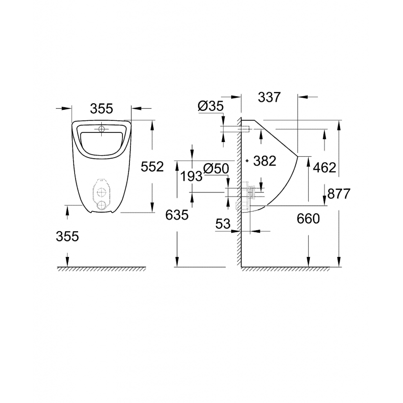 Писсуар Grohe Bau Ceramic 39438000