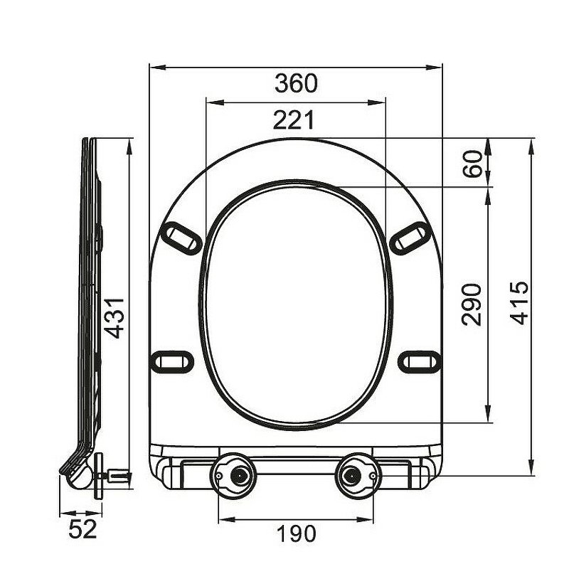 Сиденье дюропласт, soft close, металлическое крепление BB2111SC