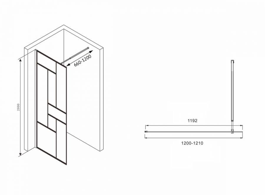 Душевая перегородка ABBER Immer Offen AG63120B8