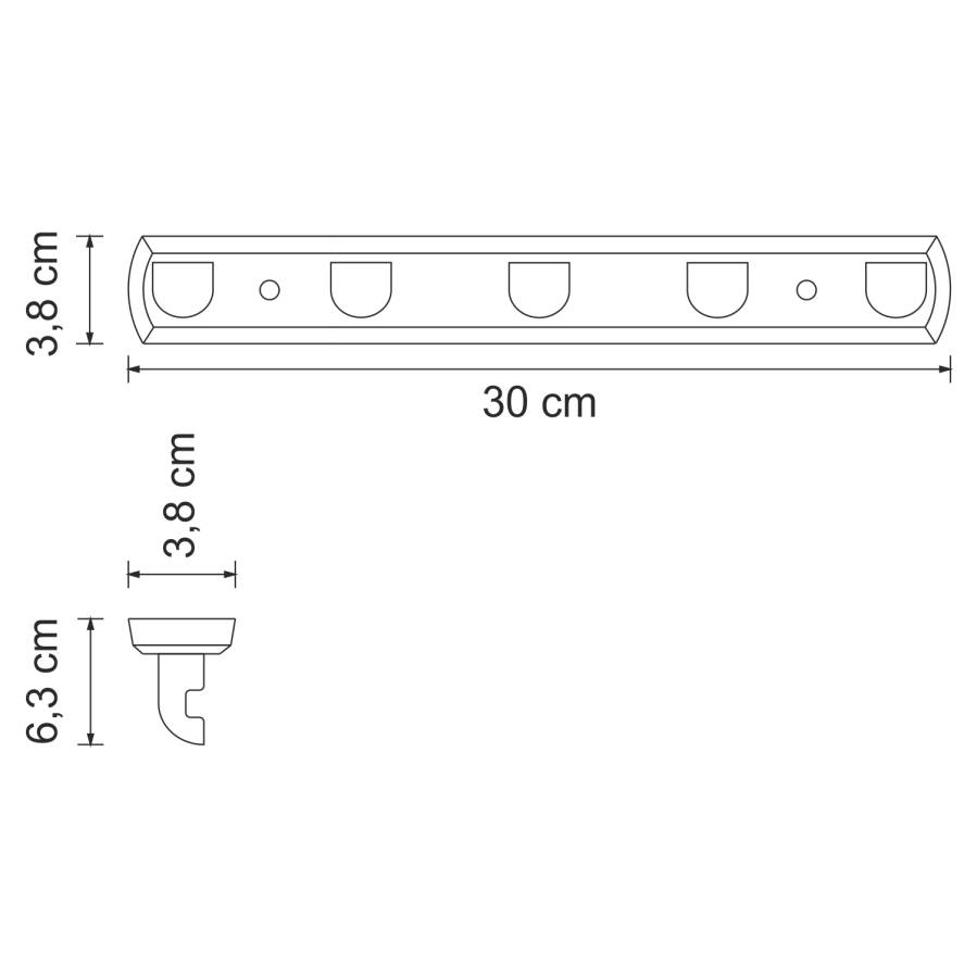 Крючки для ванной комнаты Kammel настенные, 30х3,8х6,3, хром, K-8375