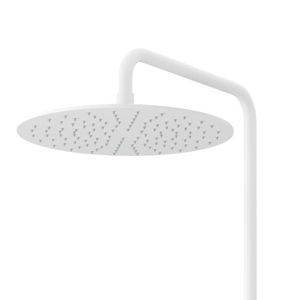LEAF-CVDA-30-L-01 Душевая стойка телескопическая, с изливом с верхним и ручным душем, верхний душ диаметр 230 мм АБС пластик, исполнение Хром
