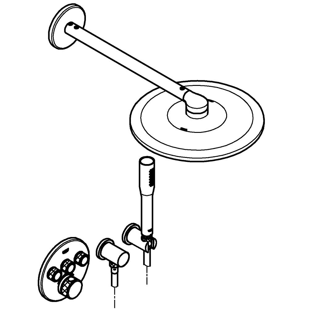 Набор для комплектации душа, GROHE Rainshower SmartActive 310, хром (34705000)