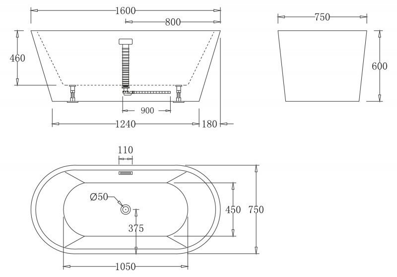 Ванна акриловая отдельностоящая BelBagno BB71-BIANCO