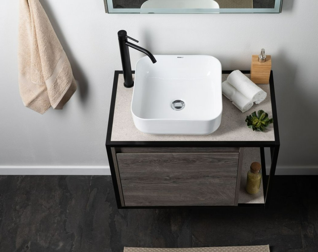 Тумба под раковину Aquanet Nova Lite Loft 75 R дуб рошелье
