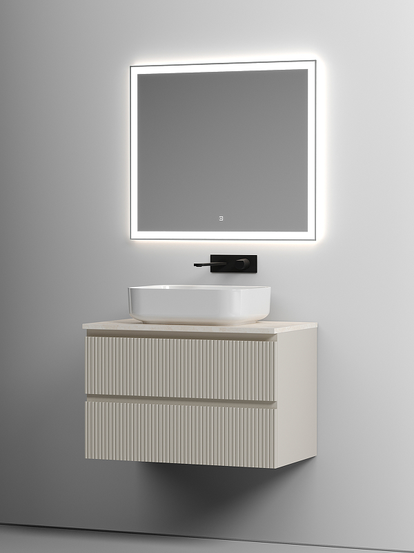 Тумба подвесная SANCOS Snob T 790х445х500, c двумя ящиками оснащенными доводчиками, Beige Soft , арт.SNT80CE