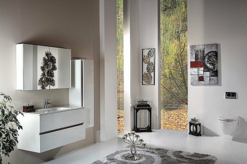Тумба без раковины Vallessi 120*46cm WHITE 2 полки, 837-120-W Boheme