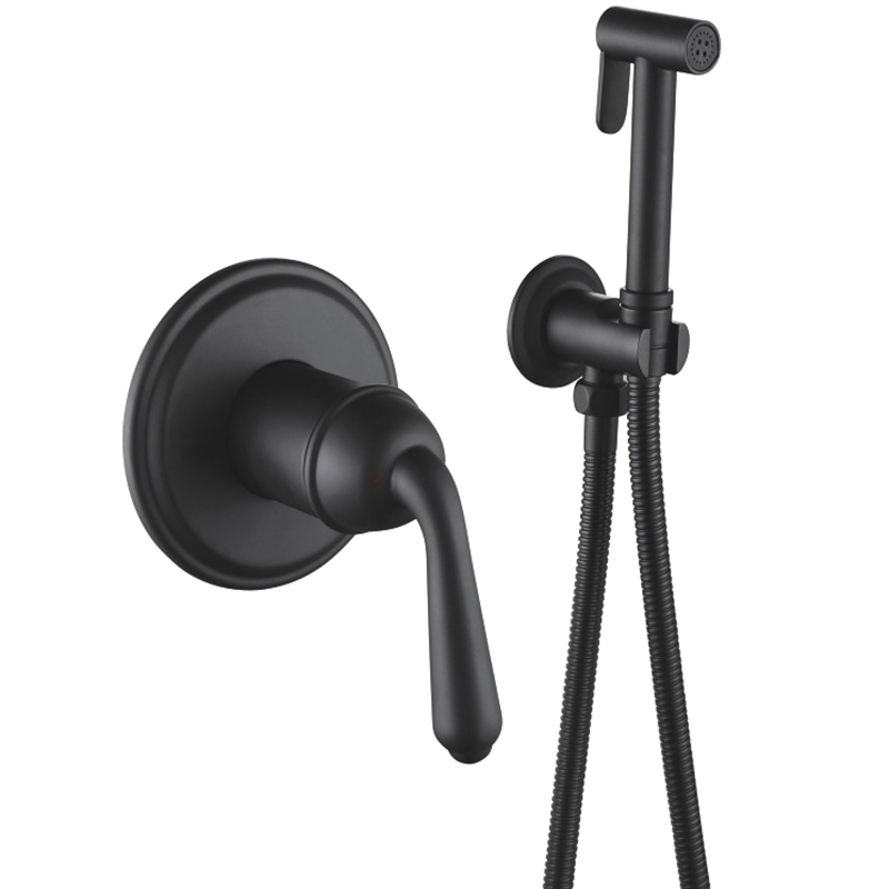 Гигиенический душ со смесителем Rose R0205H, черный