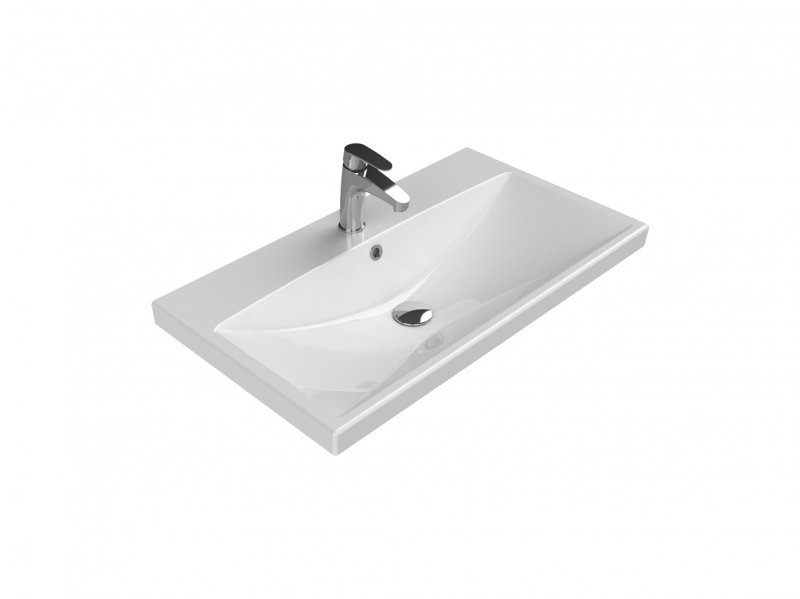 Тумба с раковиной подвесная BelBagno MARINO-CER 80 Rovere Bianco, раковина белая
