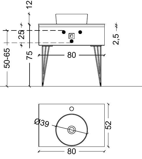 Консоль LUCIDO 80 см Насыщенный синий 305000 770-080-BL Boheme