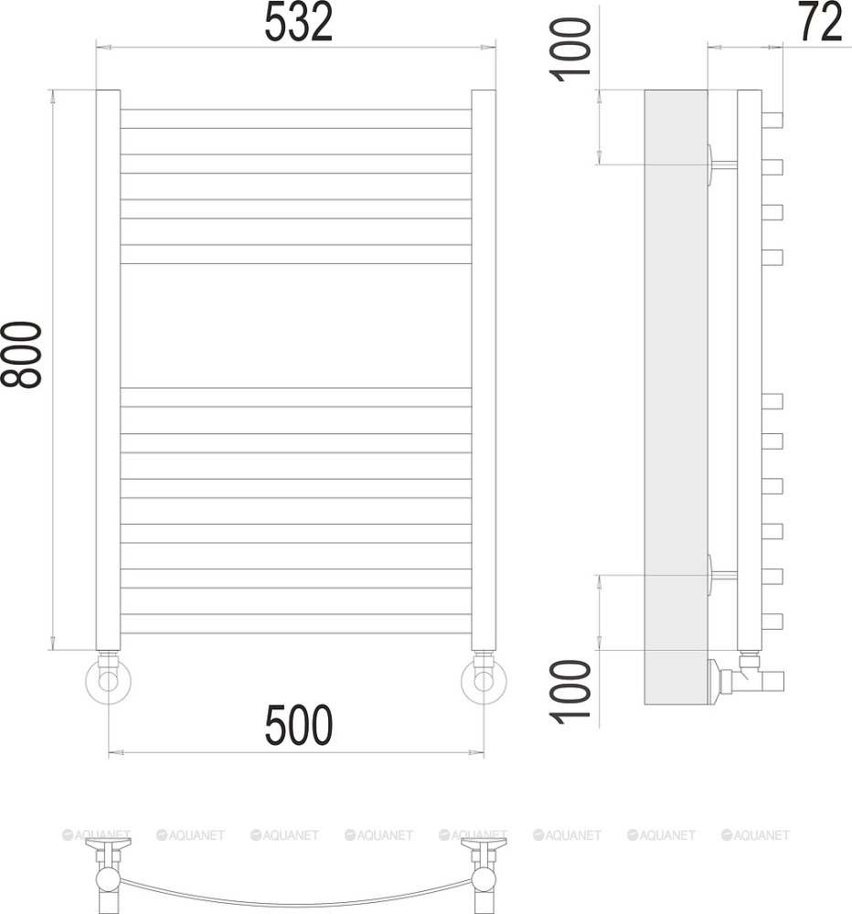 Полотенцесушитель Terminus Авиэль П10 500х800