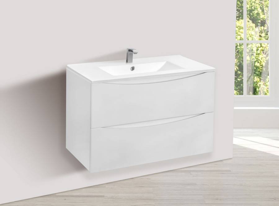 База под керамическую раковину Mia 750 подвесная, 2 выкатных ящика soft close, G.White