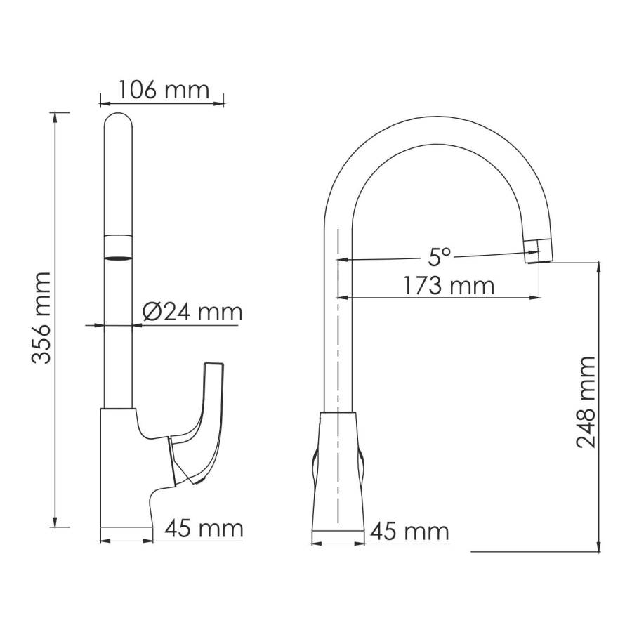 Sauer 7107 Смеситель для кухни Wasserkraft