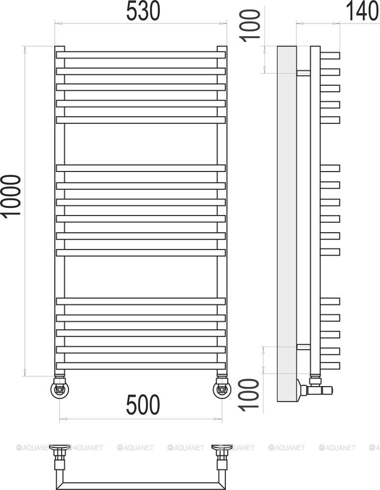 Полотенцесушитель Terminus Берн П16 500х1000