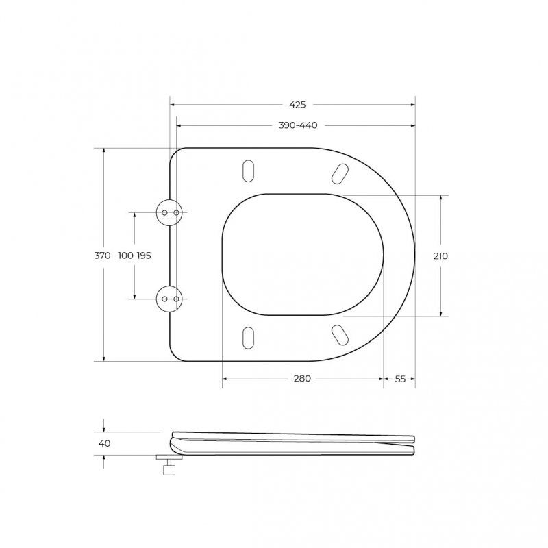 ENERGIA Чаша унитаза с сиденьем дюропласт soft close, P-trap BB8134CPR/SC