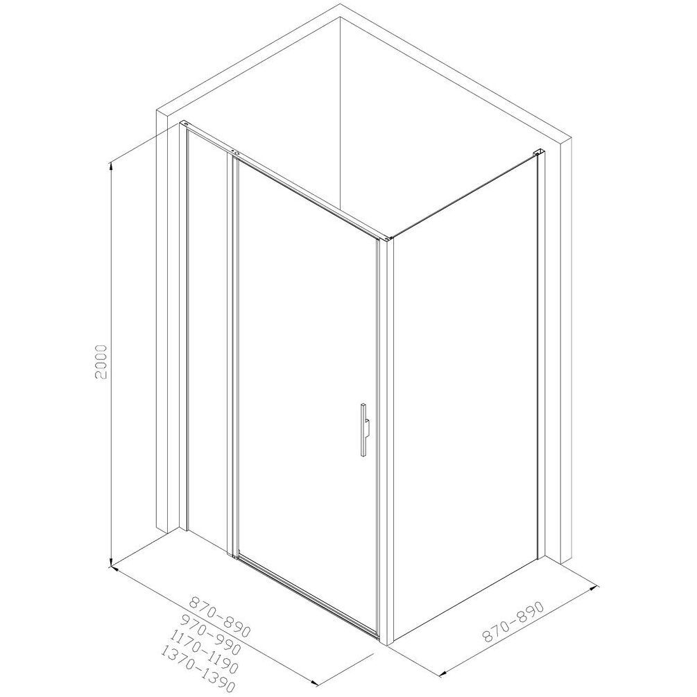 Душевой уголок Allen Brau Priority 140x90 3.31035.BA + 3.31044.BA серебро браш