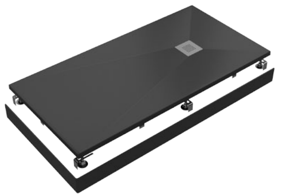 Душевой поддон Creto Ares 160x90 прямоугольный, черный