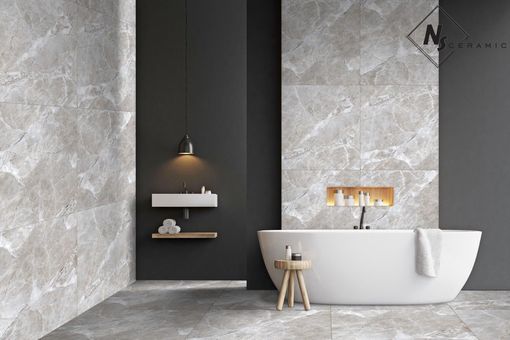 NS Ceramic Керамогранит с Эффектом Камня NSC8040 Grey 80x80 - керамическая плитка и керамогранит