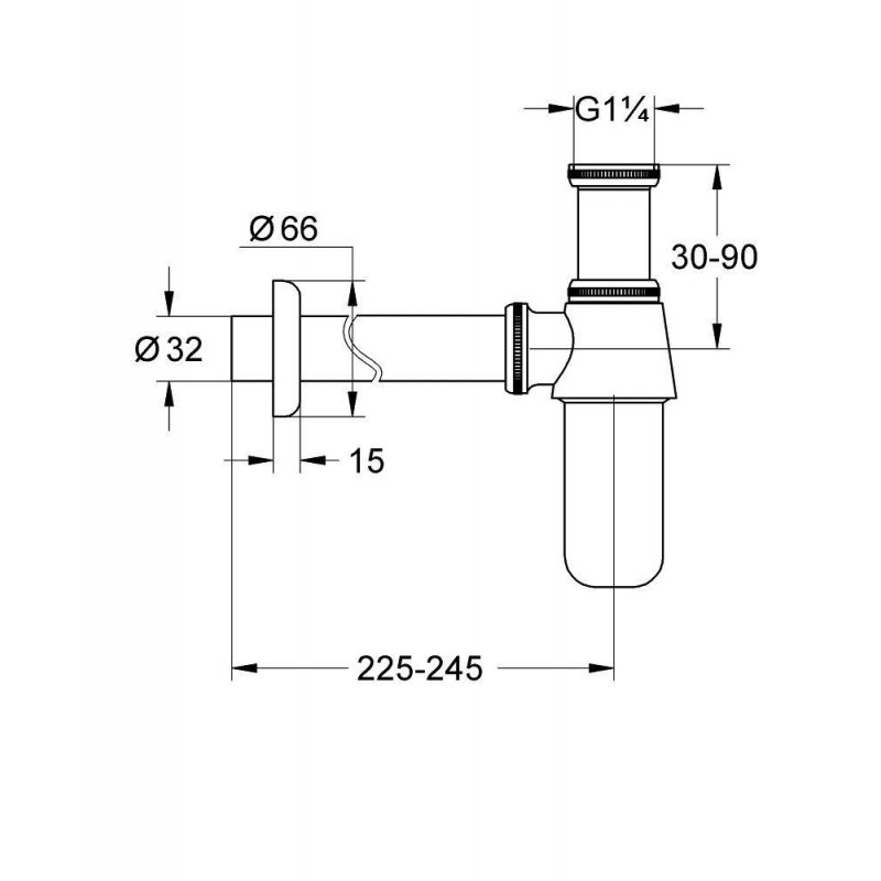 Сифон для раковины GROHE, 1 1/4″, хром (28920000)