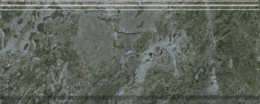 Бордюр Серенада зелёный глянцевый обрезной 30x12x1,3