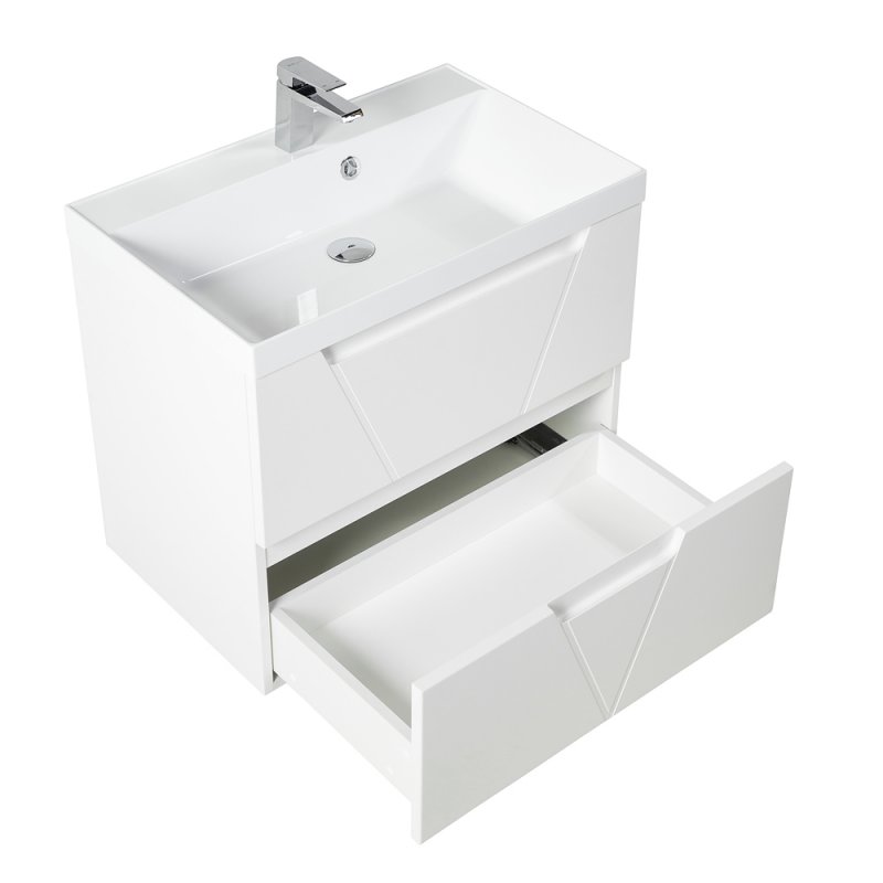 Тумба с раковиной подвесная BelBagno VITTORIA 70 Grigio Opaco, раковина белая