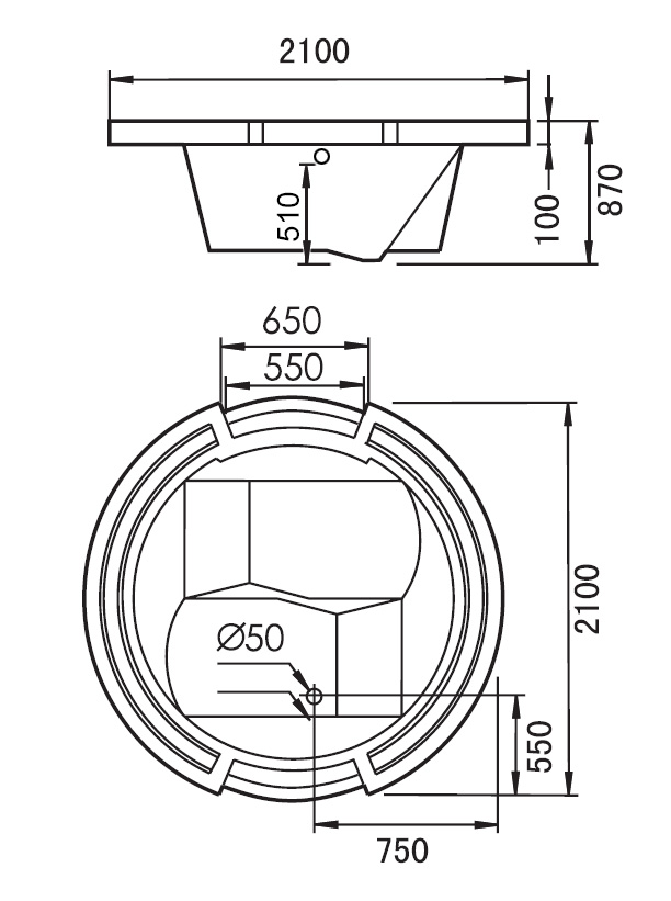 Акриловая ванна Gemy 210х210 G9060 K