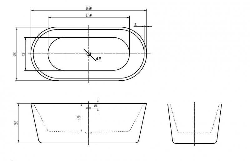 Акриловая ванна BELBAGNO BB306-1775