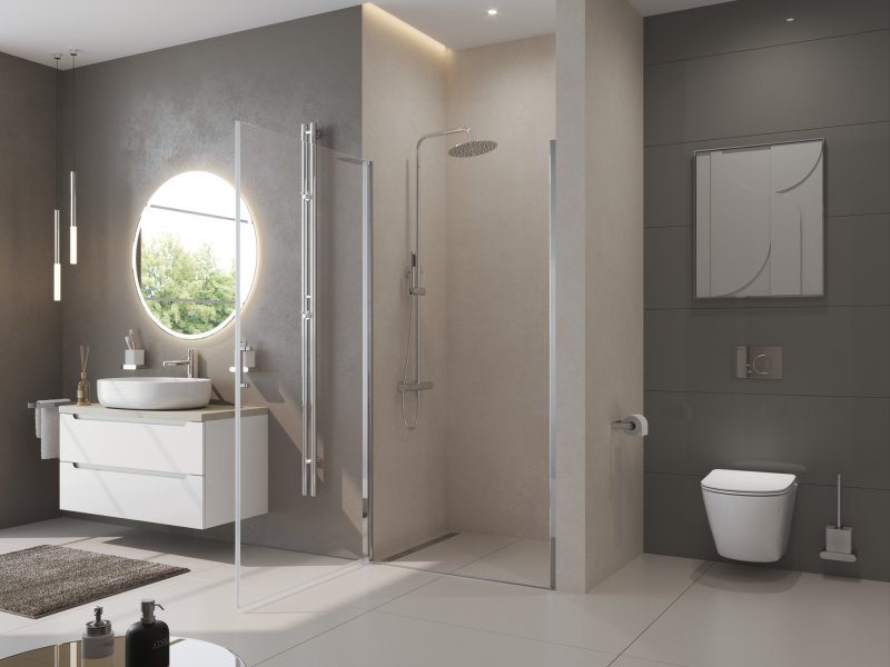 Душевая дверь BelBagno UNO-B-1-90-P-Cr