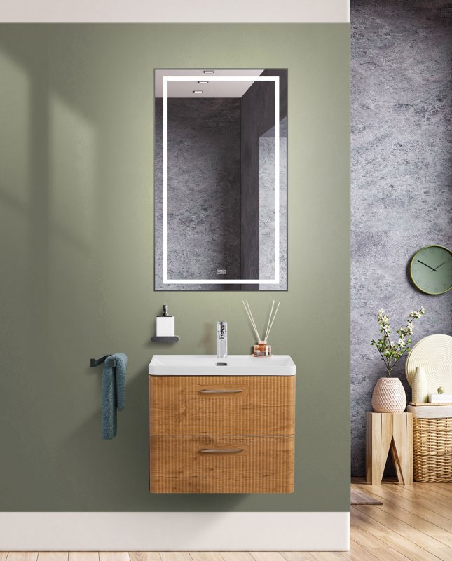 Тумба с раковиной подвесная BelBagno DUE 60 Bianco Lucido, раковина белая