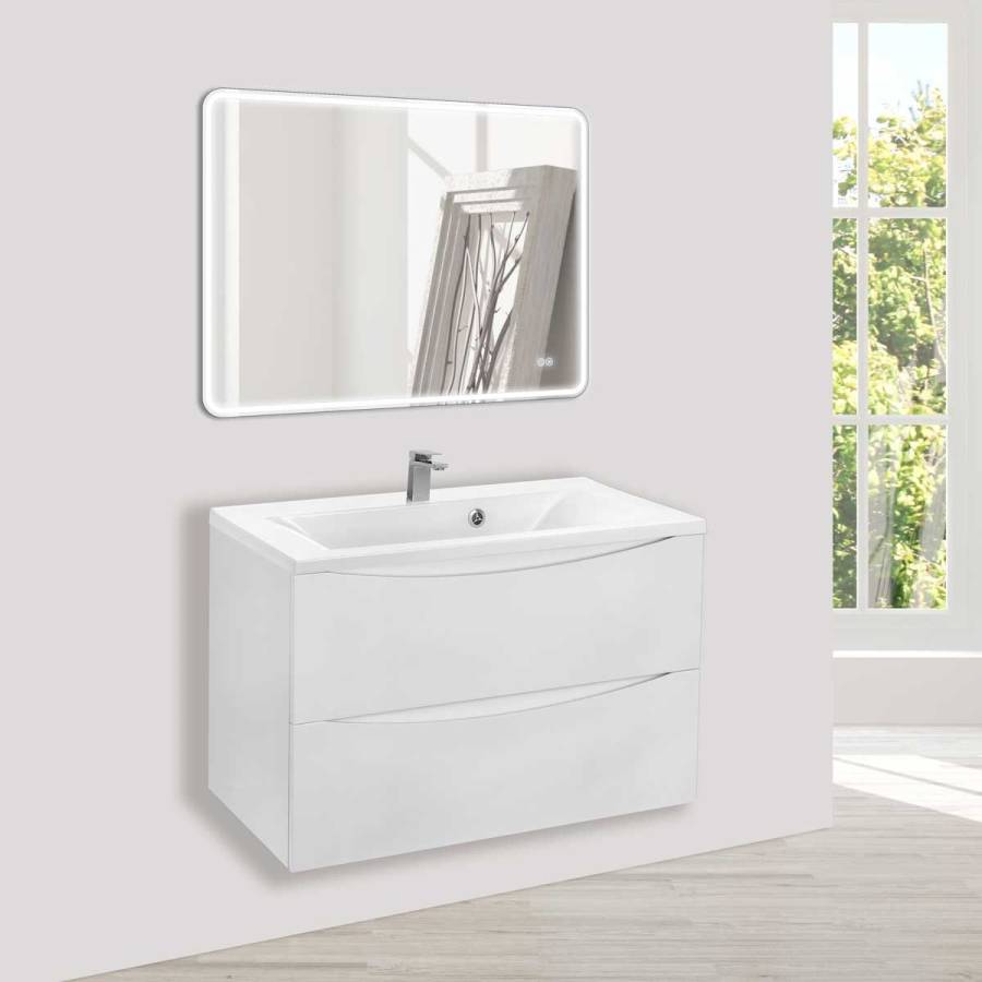 База под раковину Mia 800 подвесная, 2 выкатных ящика soft close, G.White