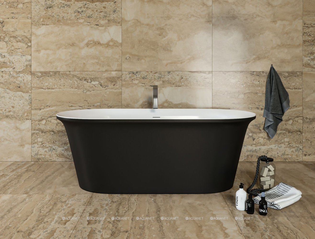 Акриловая ванна Aquanet Family Smart 170x78 88778 Matt Finish (панель Black matte)