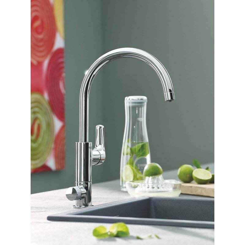 Смеситель для кухни с функцией очистки водопроводной воды Grohe Blue Pure Eurosmart (фильтр в компл.НЕ входит) 31722000 хром