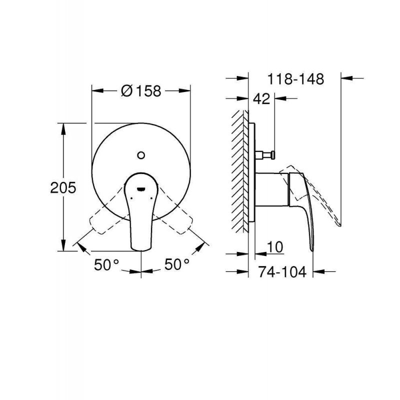 Смеситель GROHE Eurosmart однорычажный с переключателем на 2 положения (24043003)