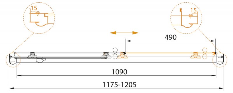 GIUBILEO-BF-1-120-CP-G Душевая дверь