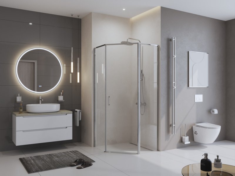 Душевой уголок BelBagno UNO-195-P-1-90-CH-CR