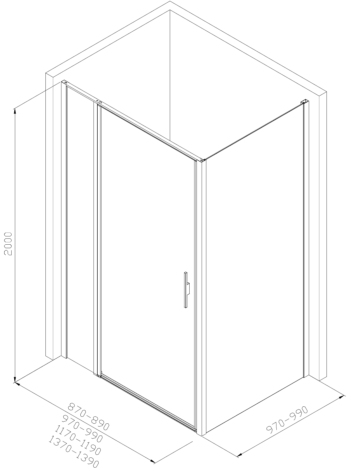 Душевой уголок Allen Brau Priority 140x100 3.31034.00 + 3.31046.00 хром