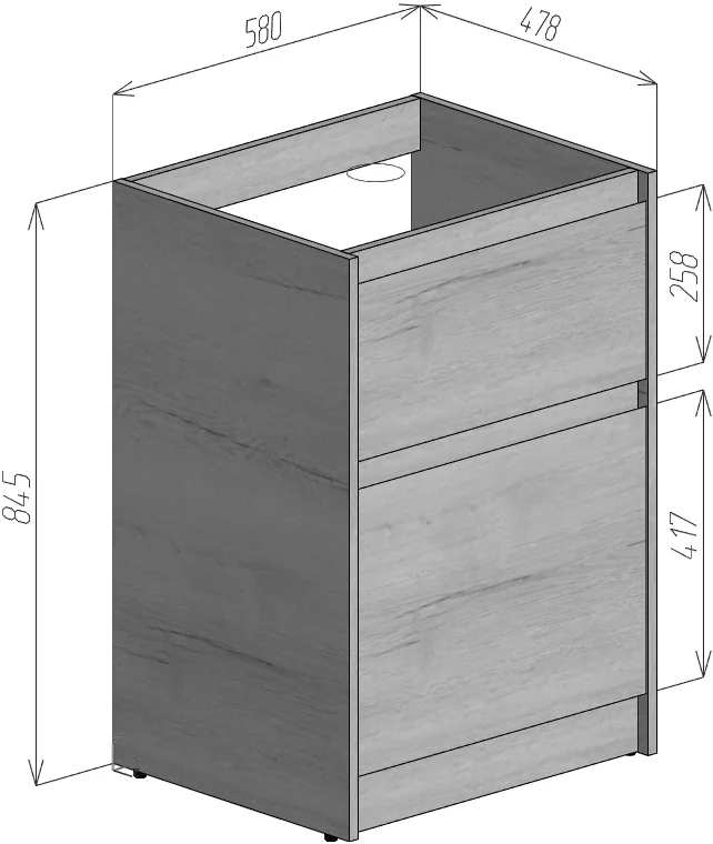 Тумба под раковину BelBagno Kraft KRAFT-LVD-580/1200-2C-PIA-PP, напольная, Pino Pasadena