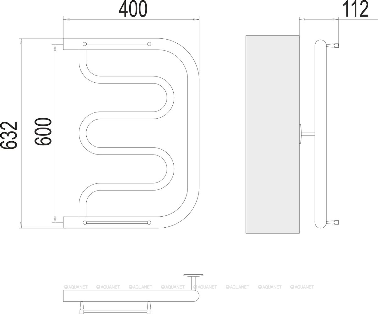 Полотенцесушитель Terminus Фокстрот (1")600х400