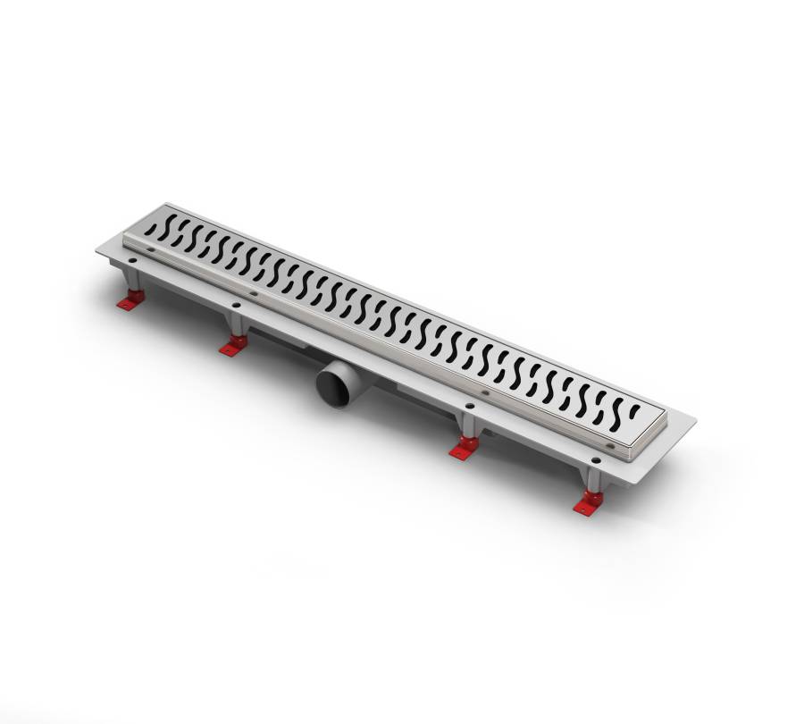 Душевой лоток 95 см Creto Zigzag CRE-950 ZN с решеткой, хром