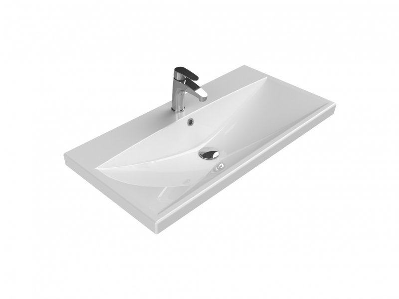 Тумба с раковиной подвесная BelBagno MARINO-CER 90 Rovere Bianco, раковина белая